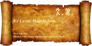 Krizsa Magdolna névjegykártya