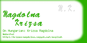 magdolna krizsa business card